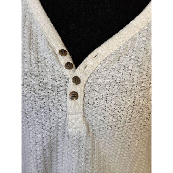 Chaser Women's Ivory/White Henley Thermal Polyester/Rayon/Spandex Sz Small - Picture 6 of 9